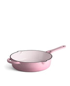 Faitout bas en fonte avec couvercle 28 cm de diamètre Rose Rétro