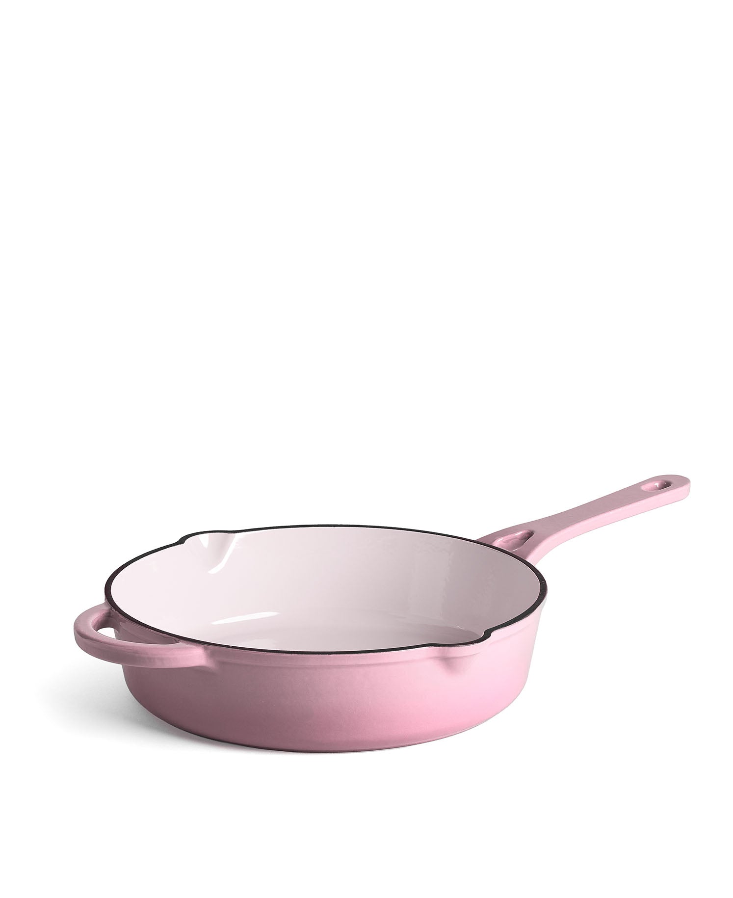 Faitout bas en fonte avec couvercle 28 cm de diamètre Rose Rétro