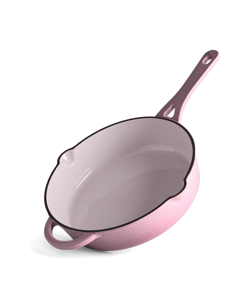 Faitout bas en fonte avec couvercle 28 cm de diamètre Rose Rétro