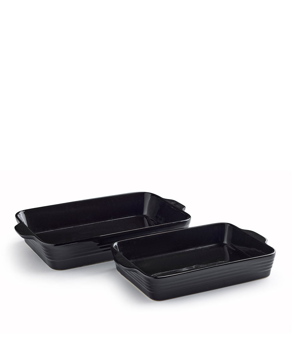 Lot de 2 plats à four noir brillant