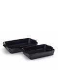 Lot de 2 plats à four noir brillant