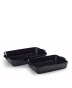 Lot de 2 plats à four noir brillant
