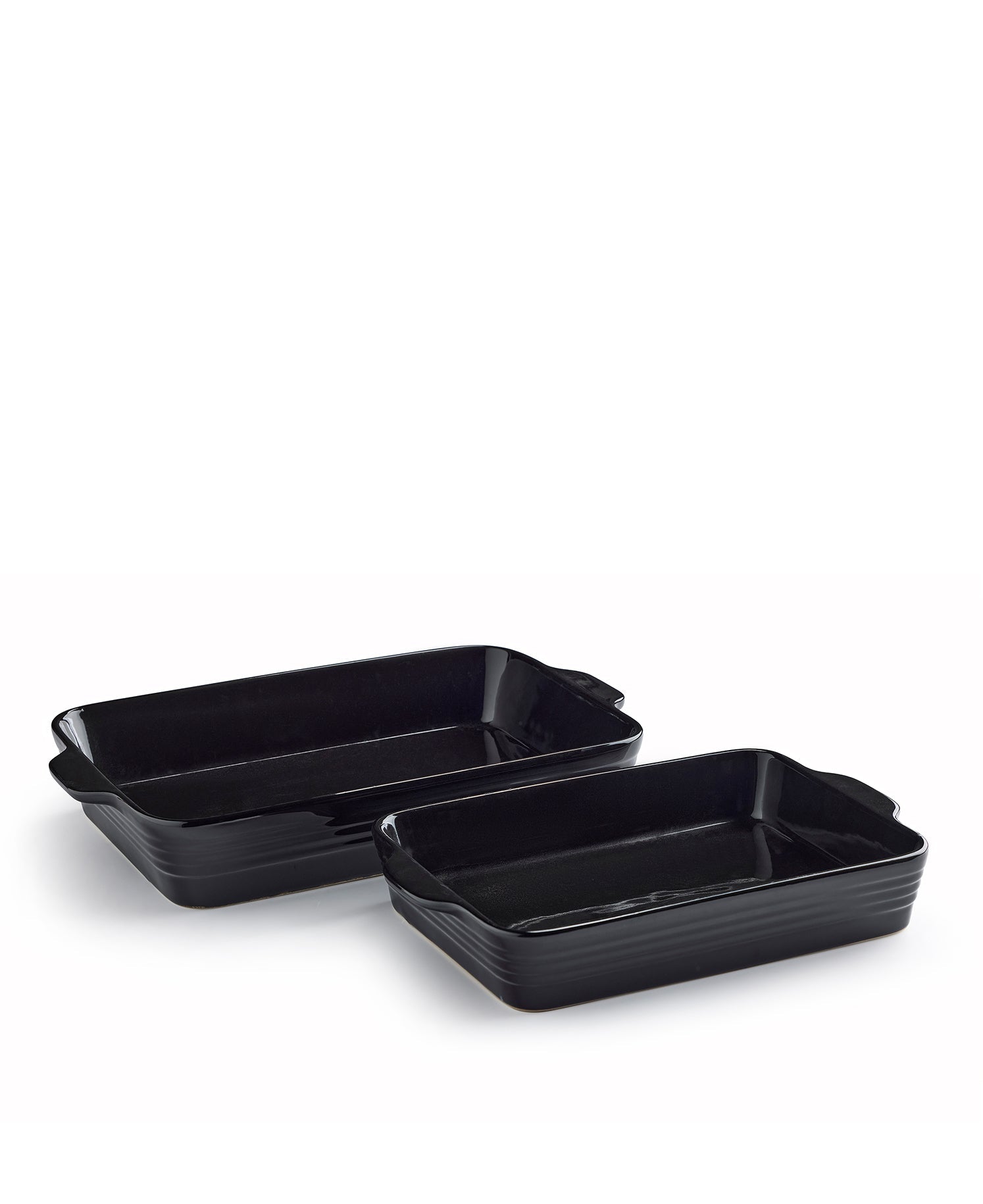 Lot de 2 plats à four noir brillant