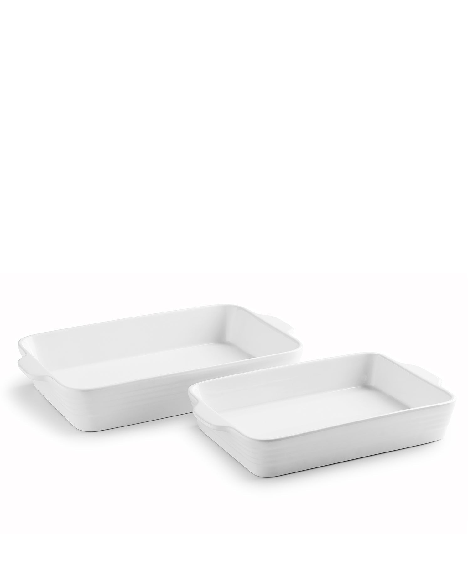 Lot de 2 plats à four blanc brillant