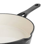 Cocotte basse en fonte avec couvercle 28 cm de diamètre Noir mat