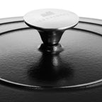 Cocotte basse en fonte avec couvercle 28 cm de diamètre Noir mat