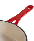 Faitout bas en fonte avec couvercle 28 cm de diamètre Rouge Sang