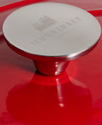 Faitout bas en fonte avec couvercle 28 cm de diamètre Rouge Sang