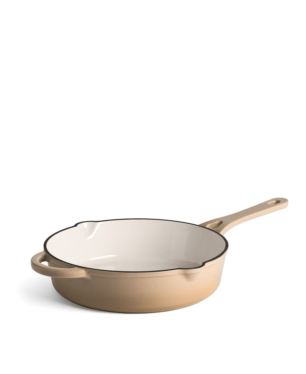 Cocotte basse en fonte avec couvercle 28 cm de diamètre Crème