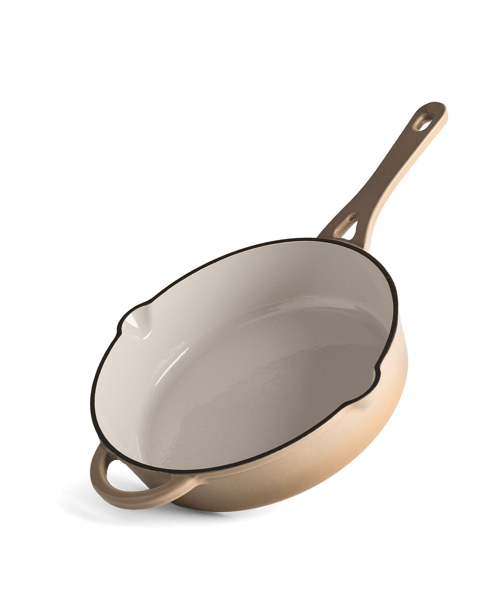 Cocotte basse en fonte avec couvercle 28 cm de diamètre Crème