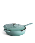 Cocotte en fonte avec couvercle, 28 cm de diamètre, Vert Rétro