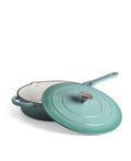 Cocotte en fonte avec couvercle, 28 cm de diamètre, Vert Rétro