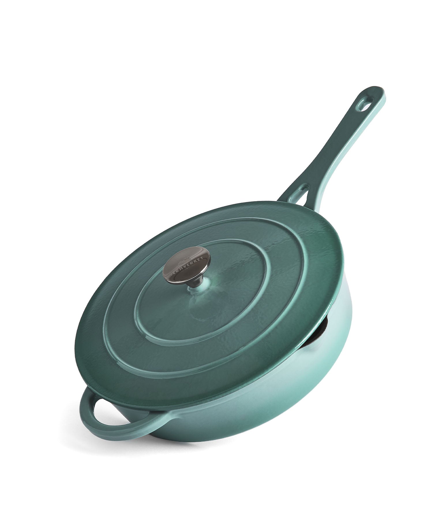 Cocotte en fonte avec couvercle, 28 cm de diamètre, Vert Rétro