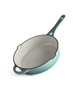 Cocotte en fonte avec couvercle, 28 cm de diamètre, Vert Rétro