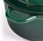 Cocotte en fonte avec couvercle, 4,2 litres, 24 cm de diamètre, vert foncé