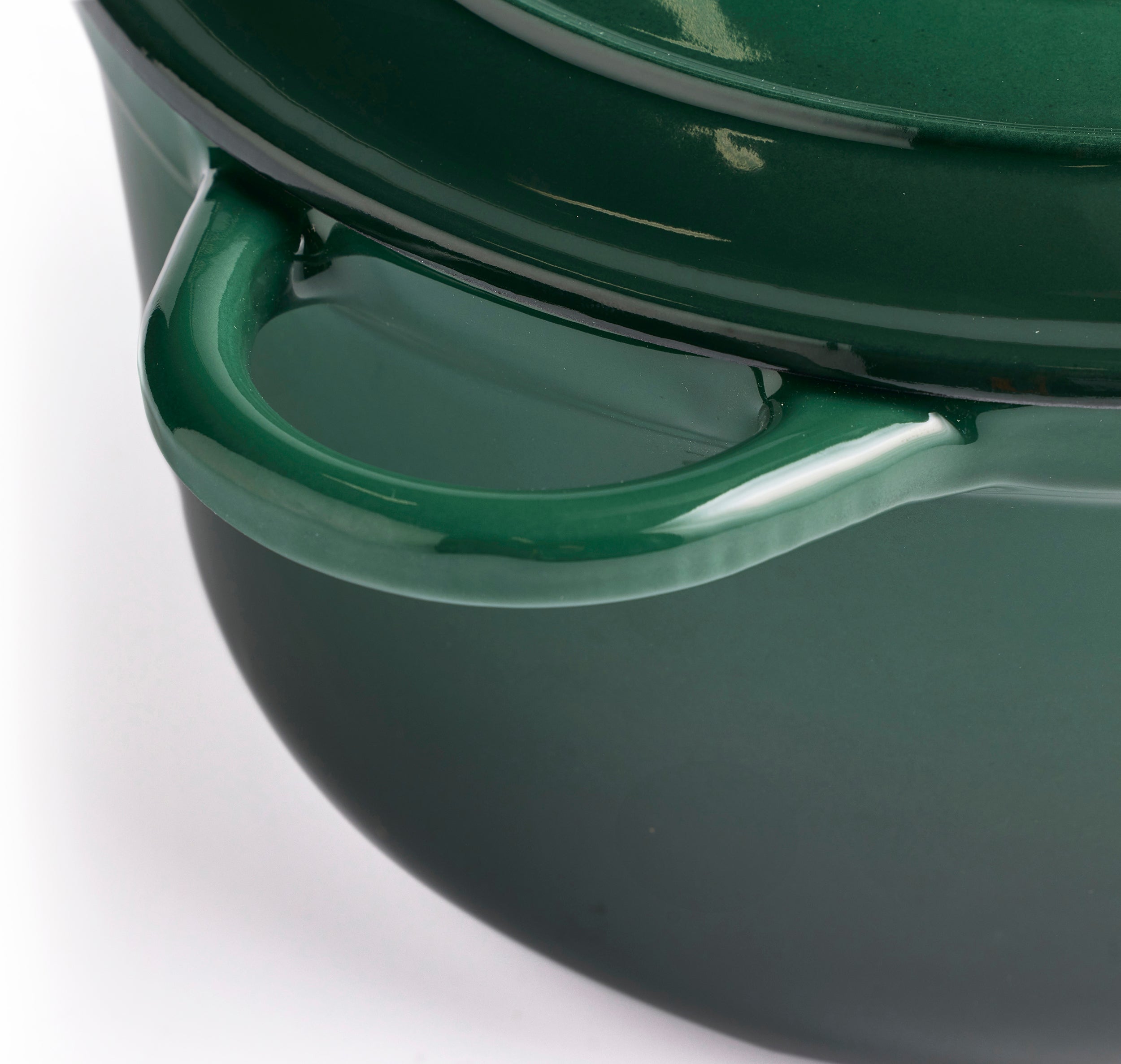 Cocotte en fonte avec couvercle, 4,2 litres, 24 cm de diamètre, vert foncé