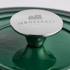 Cocotte en fonte avec couvercle, 4,2 litres, 24 cm de diamètre, vert foncé