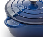 Faitout en fonte avec couvercle, 7 litres, 29 cm de diamètre, Brise Bleue