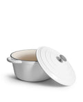 Cocotte en fonte avec couvercle, 7 litres, 29 cm de diamètre, sel marin