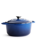 Faitout en fonte avec couvercle, 7 litres, 29 cm de diamètre, Brise Bleue