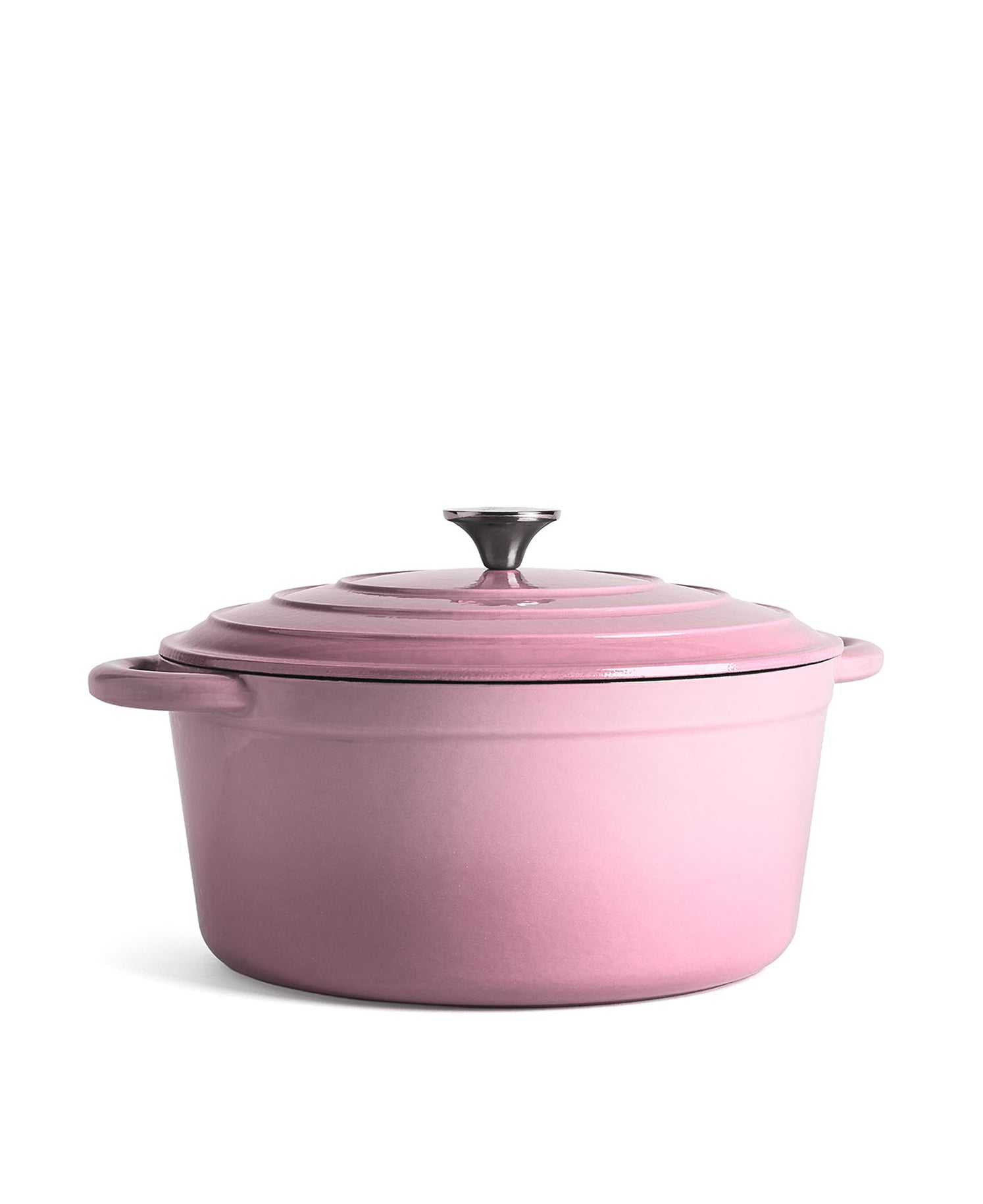 Marmite en fonte avec couvercle, 7 litres, 29 cm de diamètre, Rose Rétro