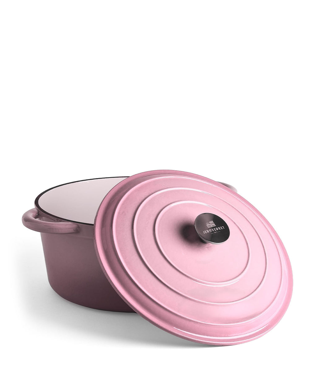Marmite en fonte avec couvercle, 7 litres, 29 cm de diamètre, Rose Rétro