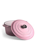 Marmite en fonte avec couvercle, 7 litres, 29 cm de diamètre, Rose Rétro