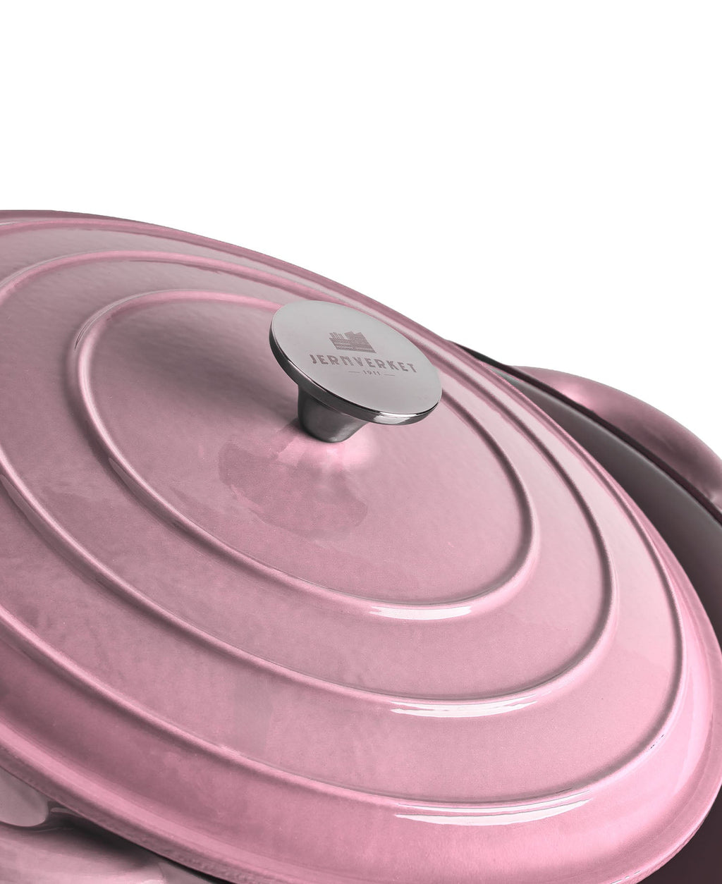 Marmite en fonte avec couvercle, 7 litres, 29 cm de diamètre, Rose Rétro