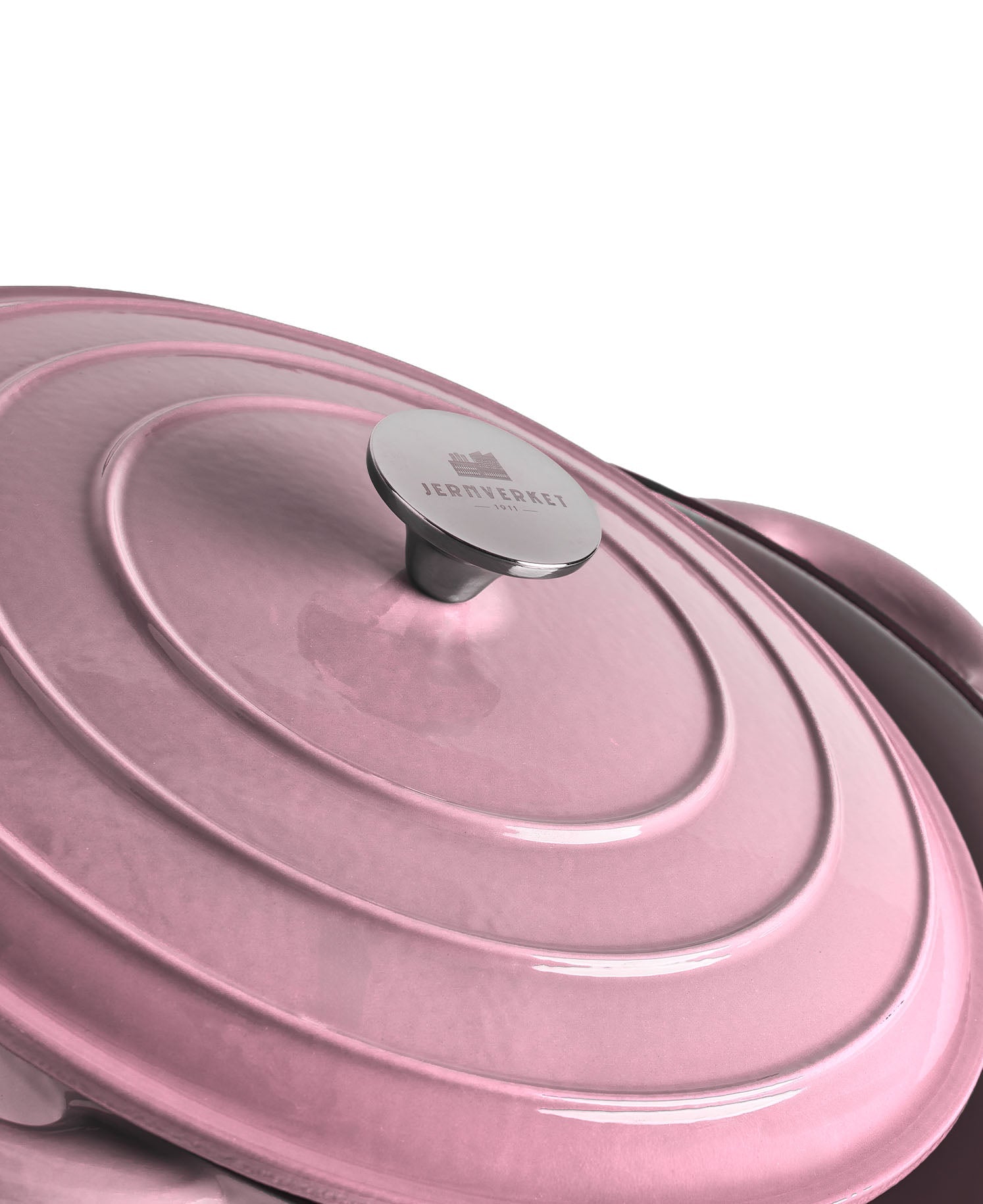 Marmite en fonte avec couvercle, 7 litres, 29 cm de diamètre, Rose Rétro