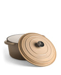 Cocotte en fonte avec couvercle, 7 litres, 29 cm de diamètre, blanc crème