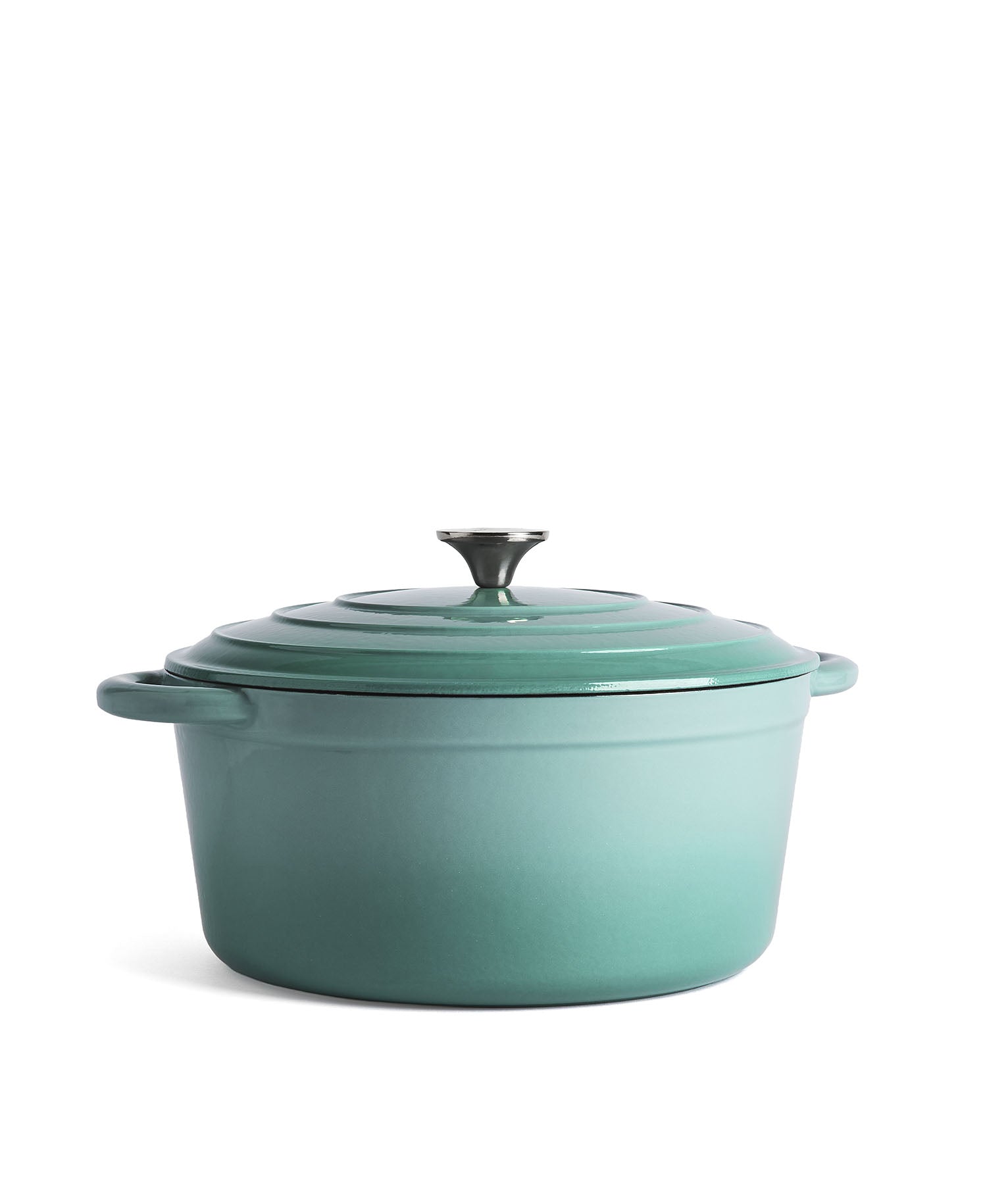 Cocotte en fonte avec couvercle, 7 litres, 29 cm de diamètre, vert rétro