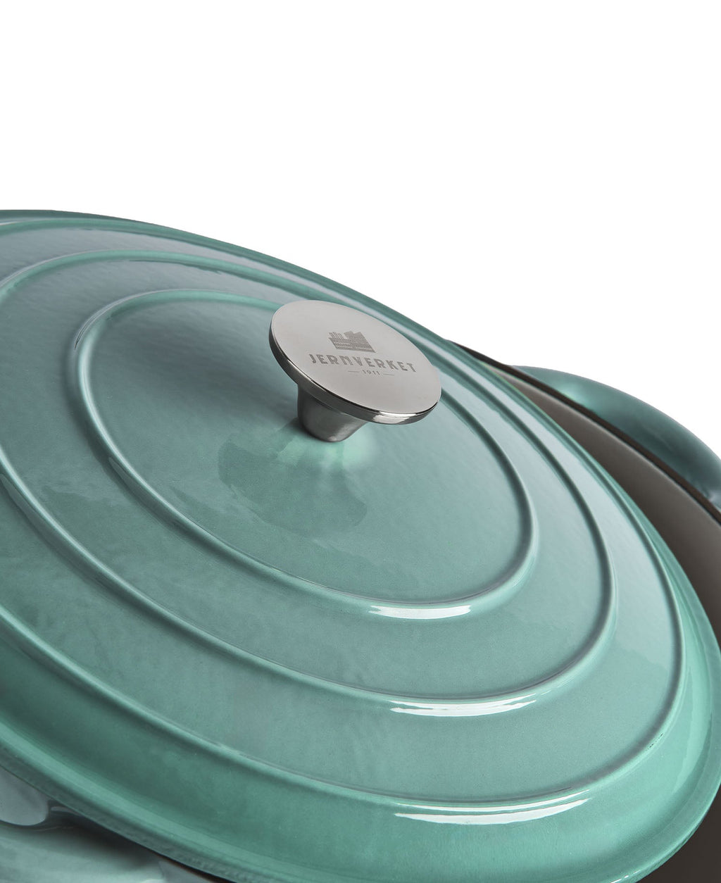 Cocotte en fonte avec couvercle, 7 litres, 29 cm de diamètre, vert rétro