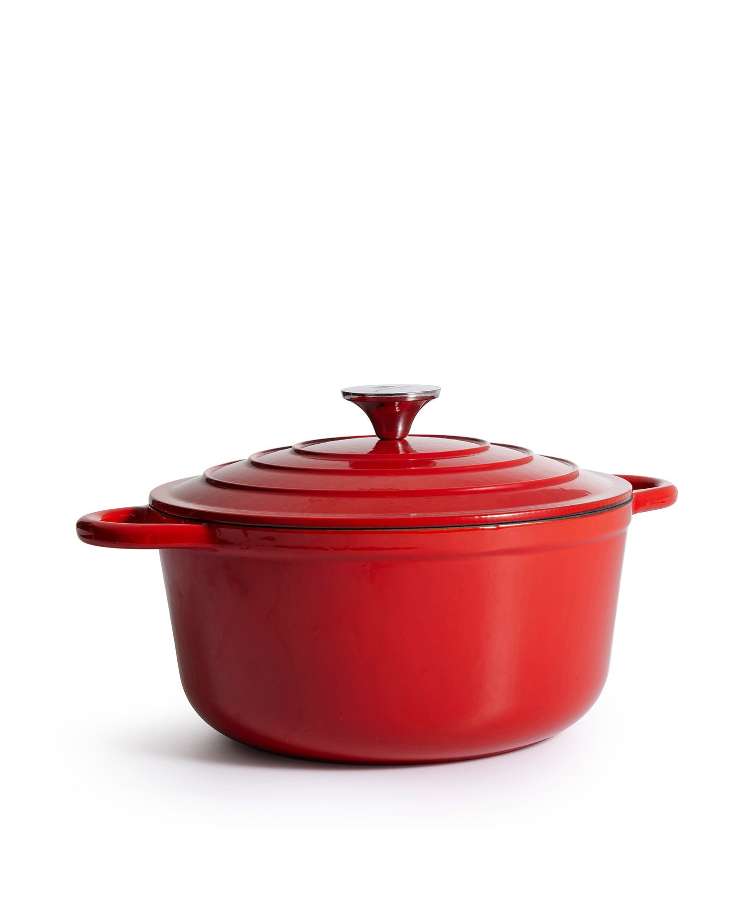 Cocotte en fonte avec couvercle, 4,2 Litres, 24 cm de diamètre, Rouge Sang