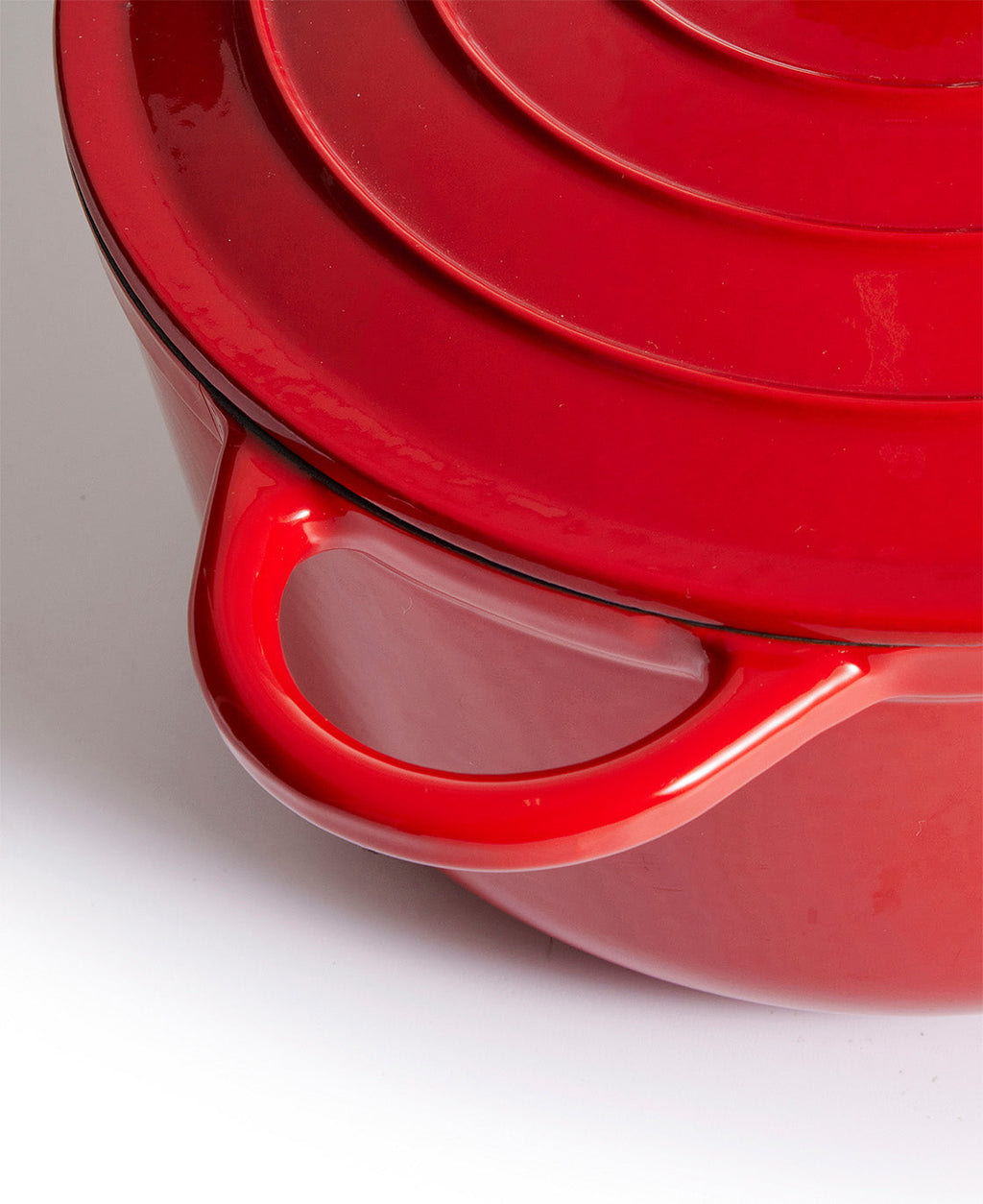 Cocotte en fonte avec couvercle, 4,2 Litres, 24 cm de diamètre, Rouge Sang