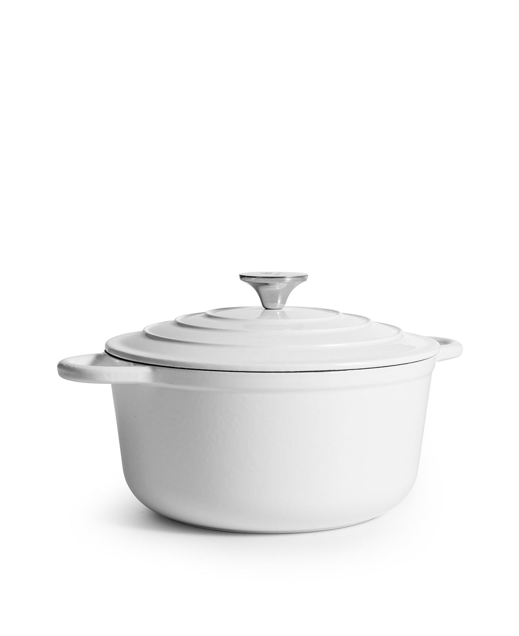 Faitout en fonte avec couvercle, 4,2 litres, 24 cm de diamètre, Sel marin