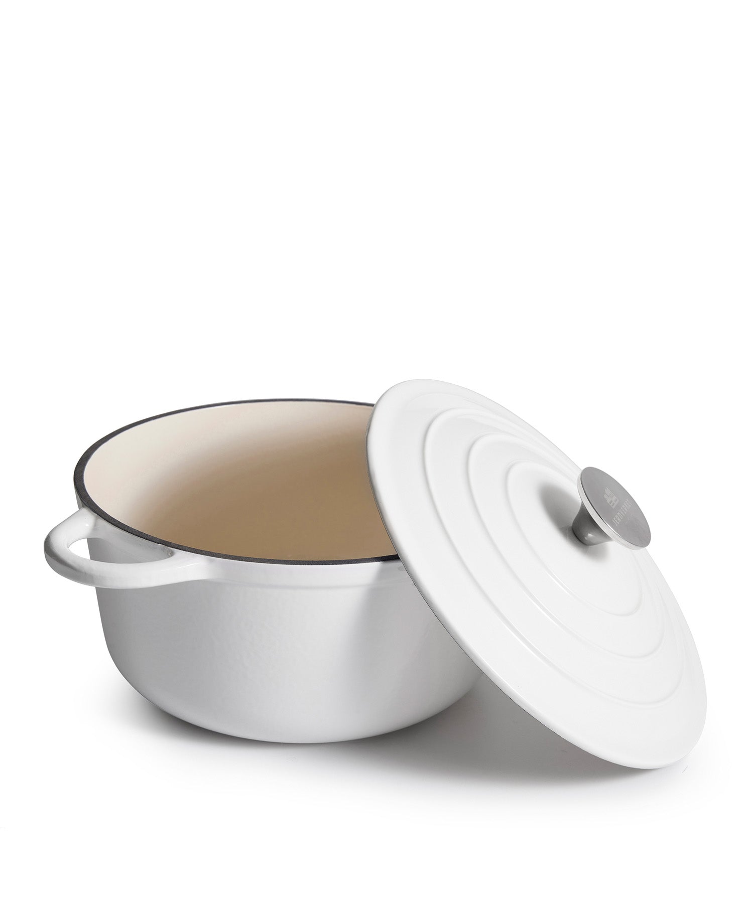 Faitout en fonte avec couvercle, 4,2 litres, 24 cm de diamètre, Sel marin