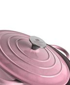 Cocotte en fonte avec couvercle, 4,2 litres, 24 cm de diamètre, Rose Rétro