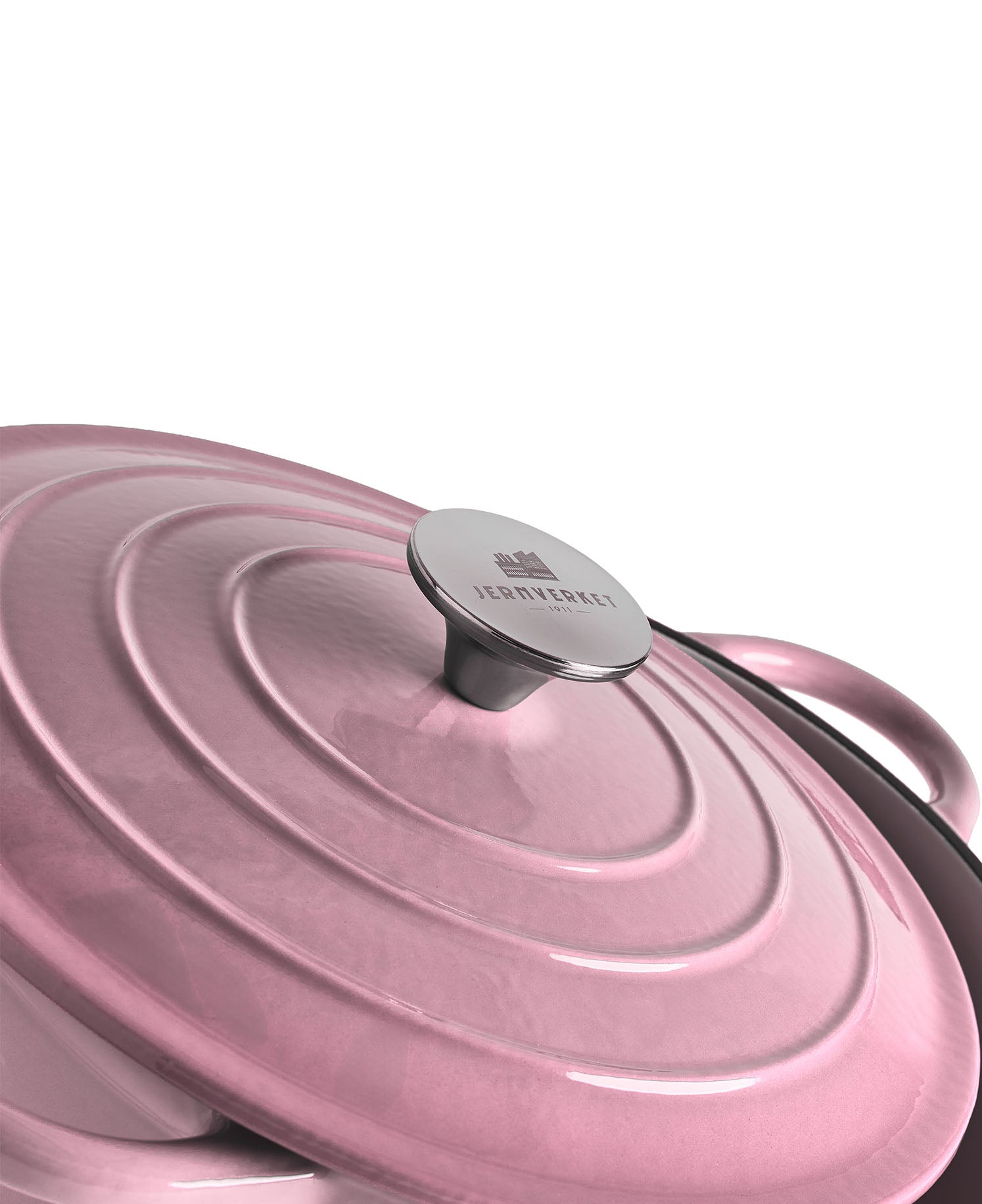 Cocotte en fonte avec couvercle, 4,2 litres, 24 cm de diamètre, Rose Rétro