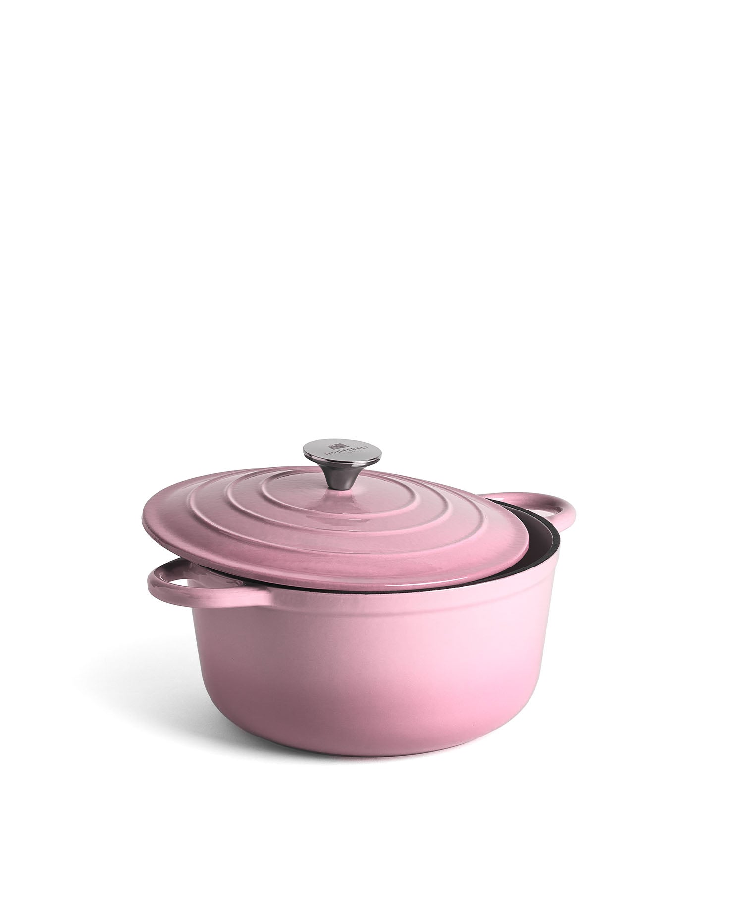 Cocotte en fonte avec couvercle, 4,2 litres, 24 cm de diamètre, Rose Rétro