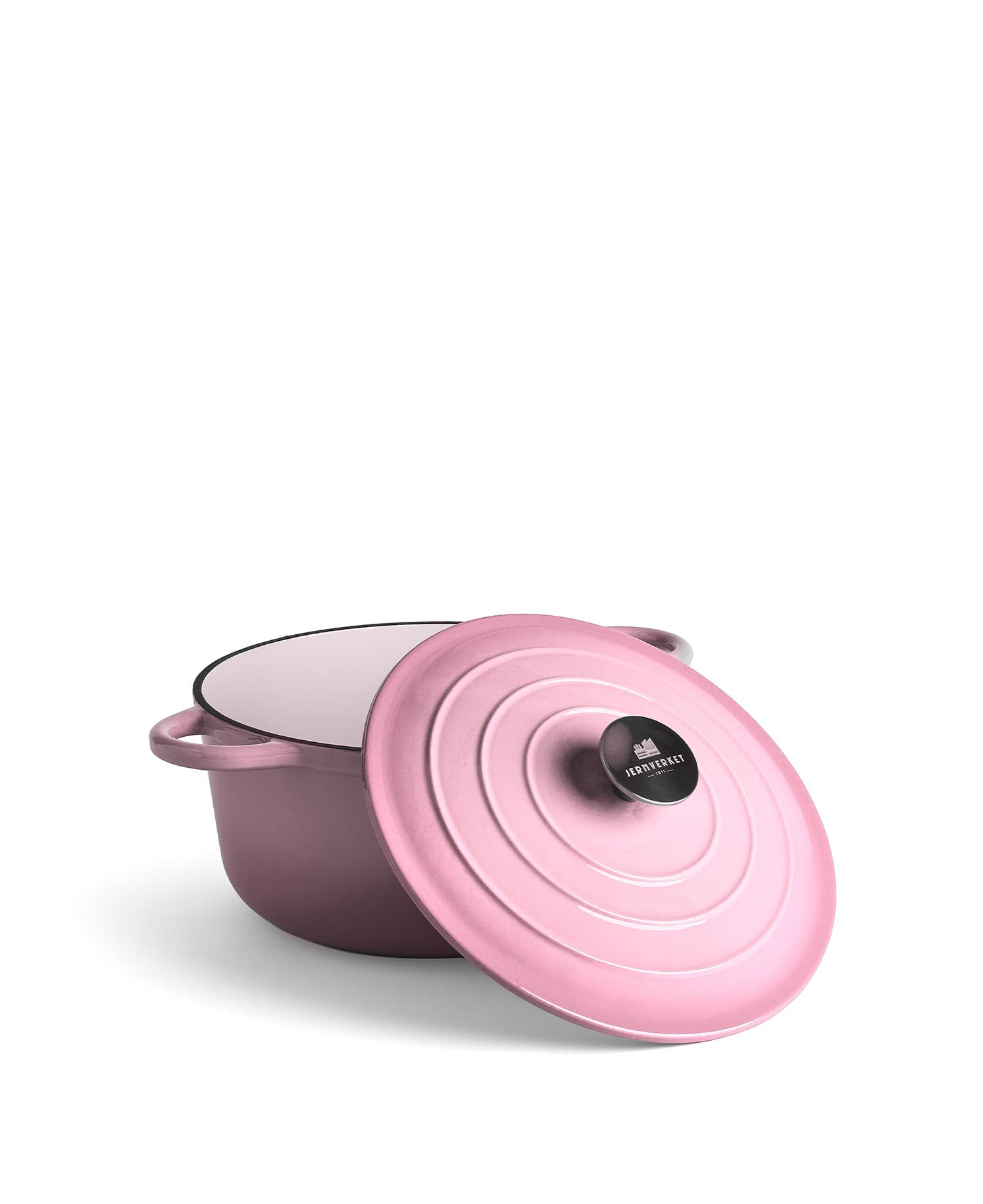 Cocotte en fonte avec couvercle, 4,2 litres, 24 cm de diamètre, Rose Rétro
