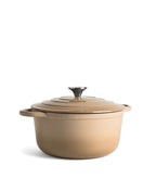 Cocotte en fonte avec couvercle, 4,2 litres, 24 cm de diamètre, crème