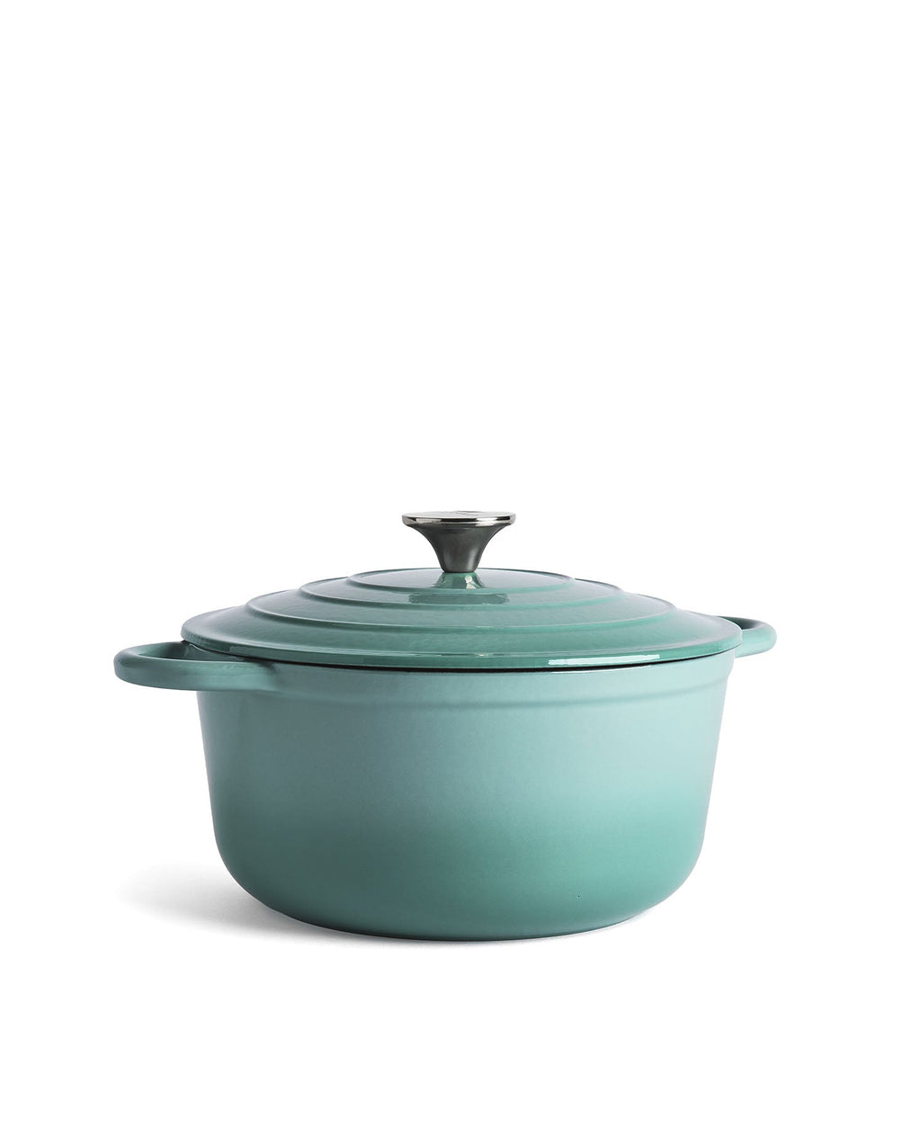 Cocotte en fonte avec couvercle, 4,2 litres, 24 cm de diamètre, Vert Rétro