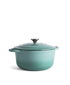 Cocotte en fonte avec couvercle, 4,2 litres, 24 cm de diamètre, Vert Rétro