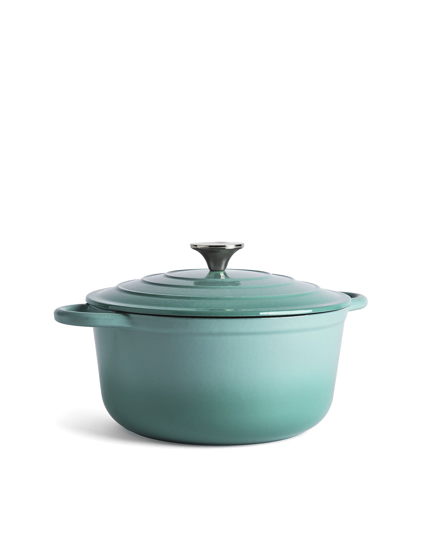 Cocotte en fonte avec couvercle, 4,2 litres, 24 cm de diamètre, Vert Rétro