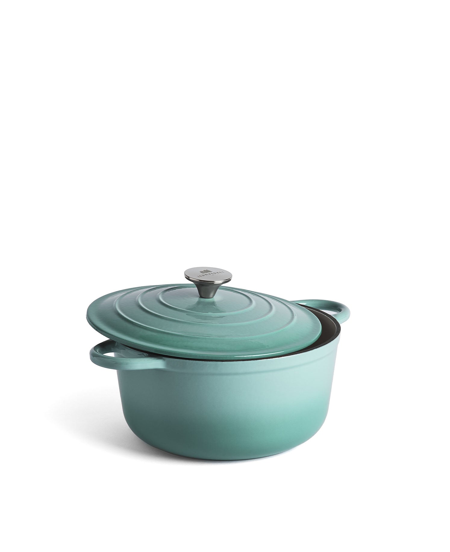 Cocotte en fonte avec couvercle, 4,2 litres, 24 cm de diamètre, Vert Rétro