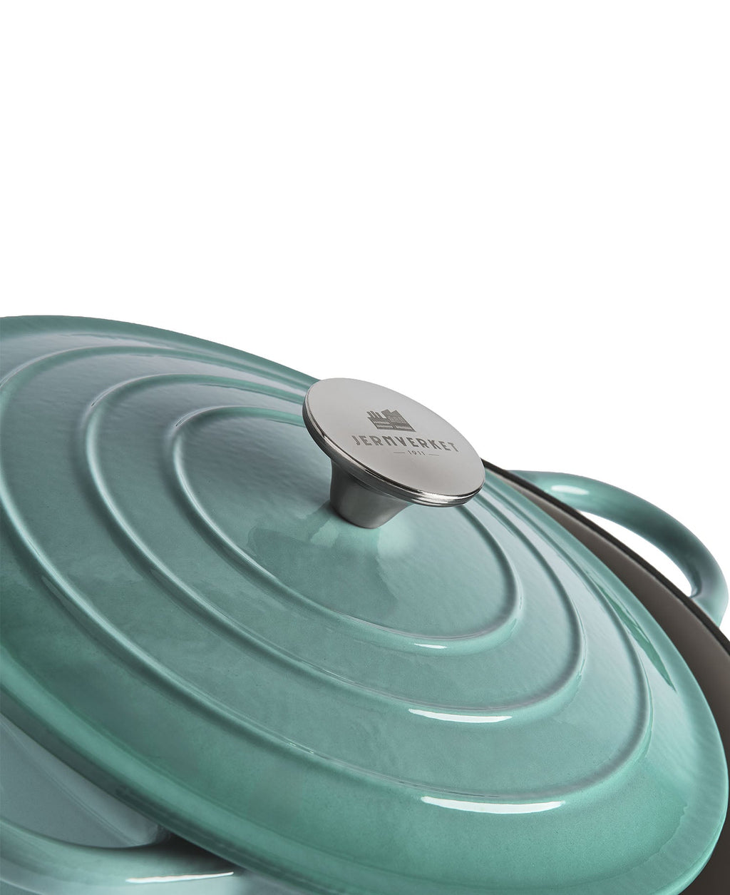 Cocotte en fonte avec couvercle, 4,2 litres, 24 cm de diamètre, Vert Rétro