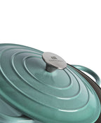 Cocotte en fonte avec couvercle, 4,2 litres, 24 cm de diamètre, Vert Rétro