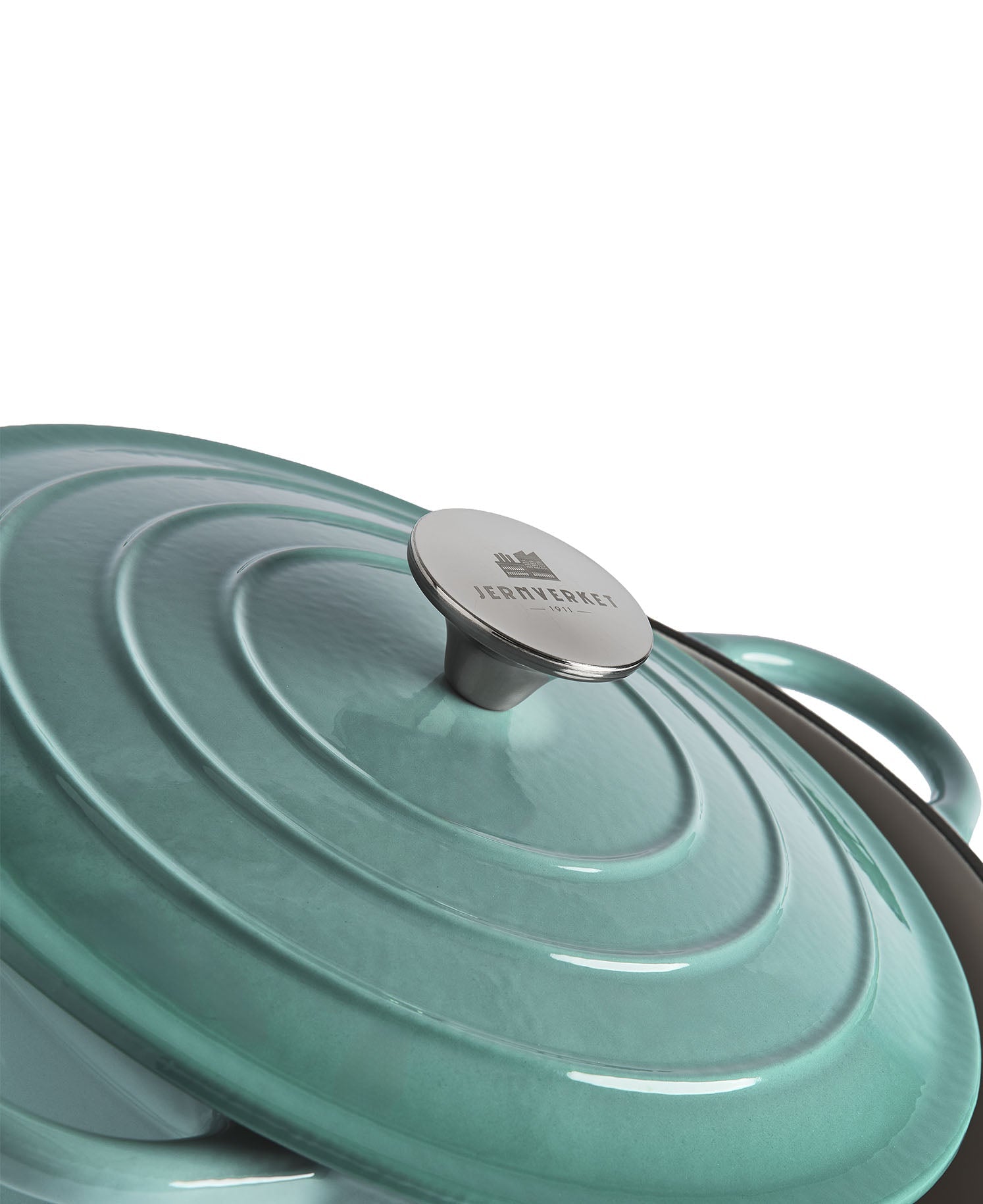 Cocotte en fonte avec couvercle, 4,2 litres, 24 cm de diamètre, Vert Rétro