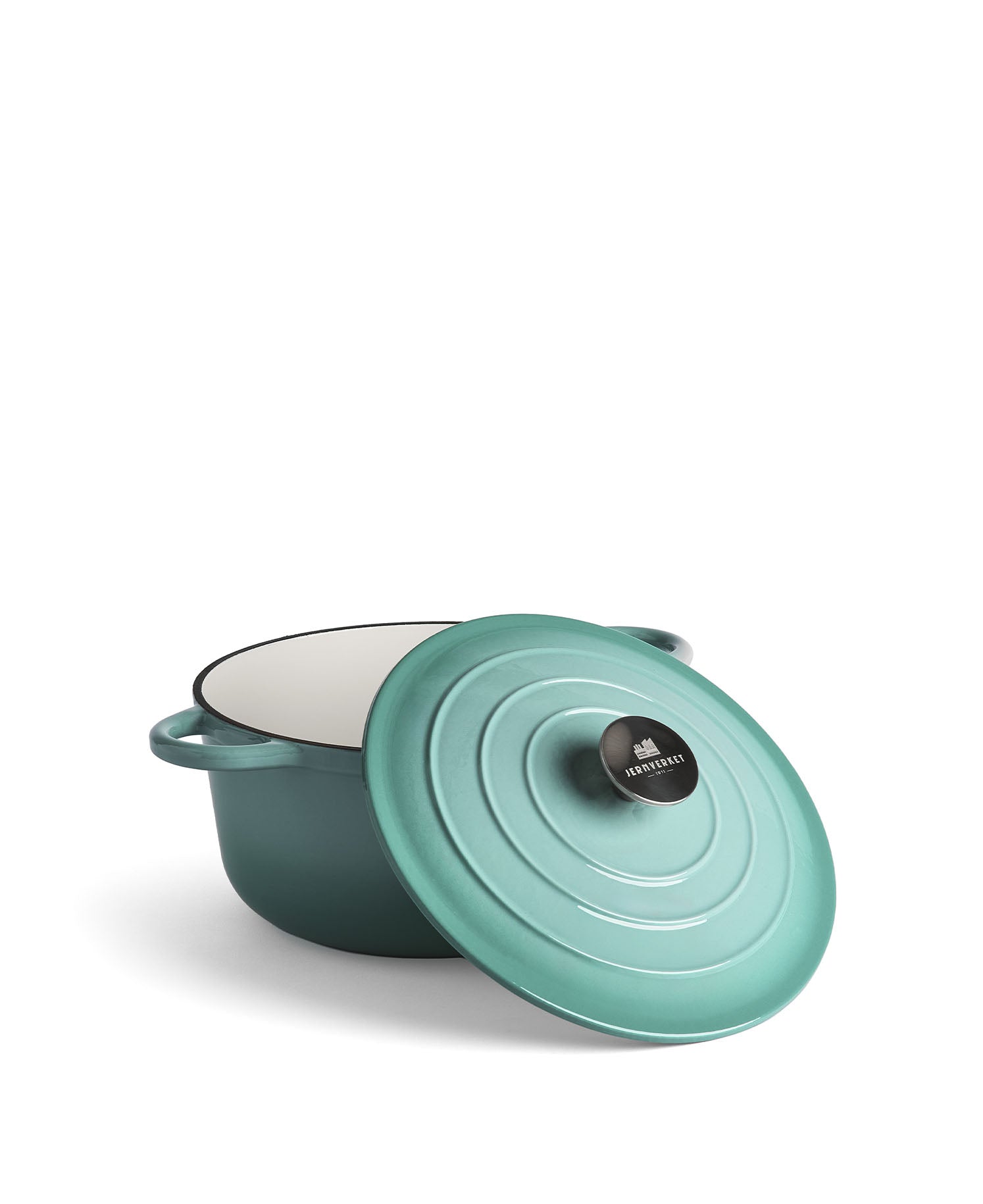 Cocotte en fonte avec couvercle, 4,2 litres, 24 cm de diamètre, Vert Rétro