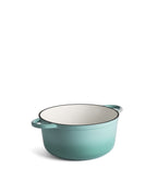 Cocotte en fonte avec couvercle, 4,2 litres, 24 cm de diamètre, Vert Rétro
